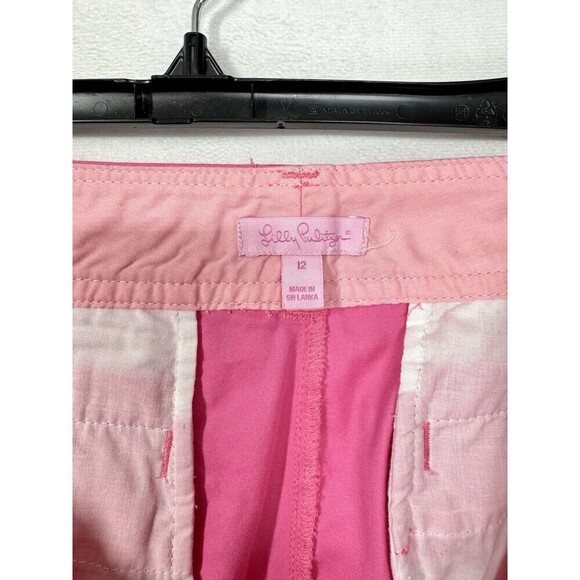 Lilly Pulitzer 5” Callahan Shorts Womens 12 Bright Pink Mid Rise Cotton 26712 - Picture 6 of 9